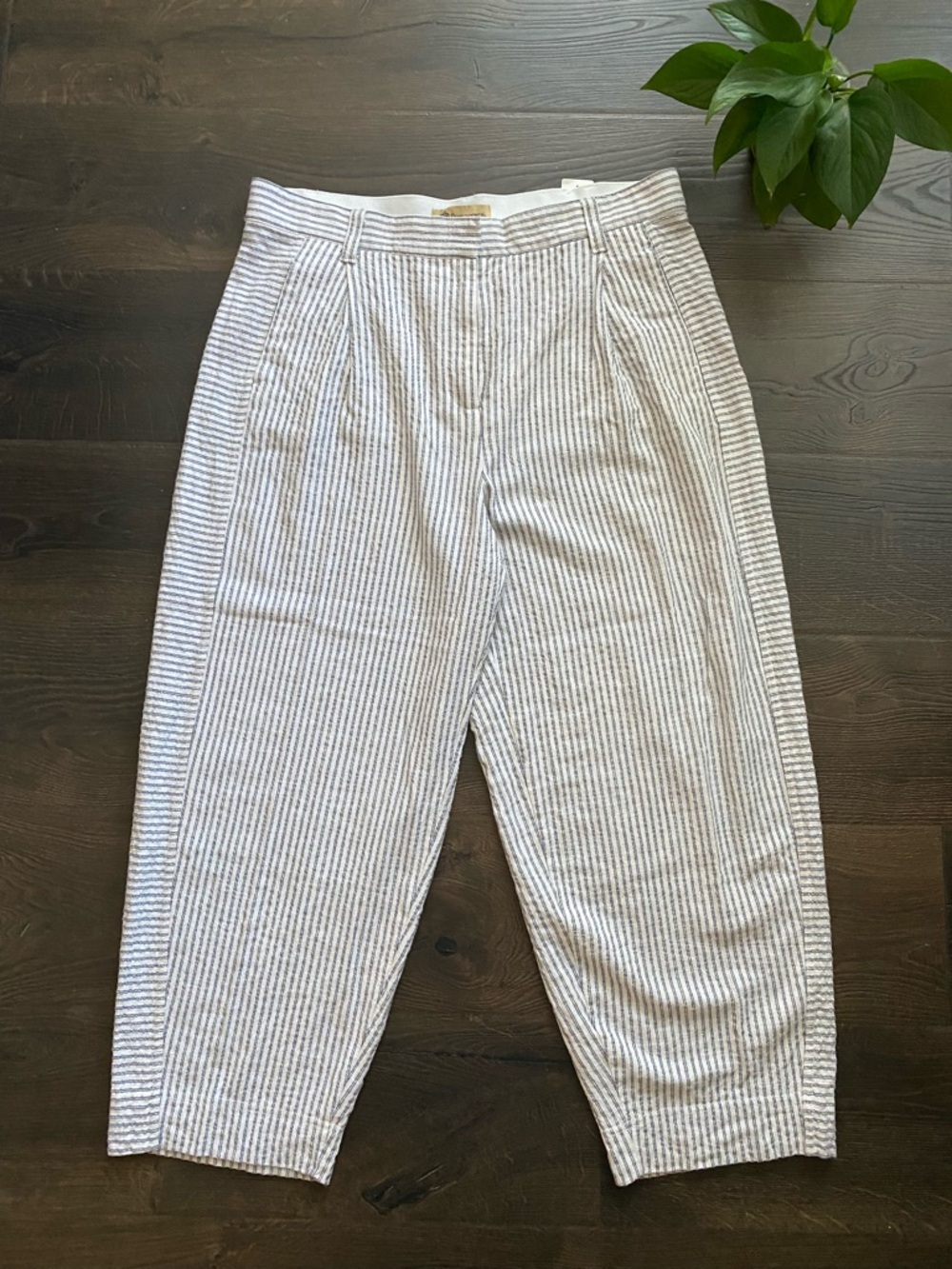 Democracy Seersucker Stripe Pants Boho Comfy Casual size 14